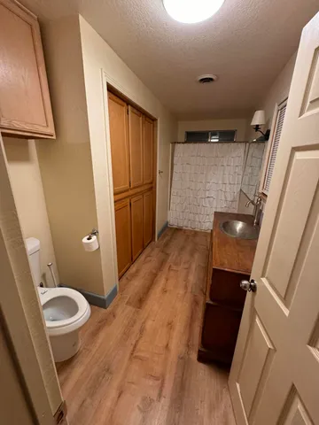 a bathroom with a sink and toilet