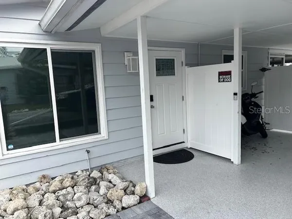 a view of front door of house