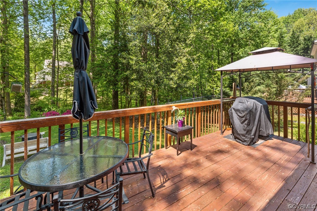 13637 Decidedly Court Midlothian, VA 23112 - Photo 22 of 25 a view of balcony with wooden floor and outdoor seating