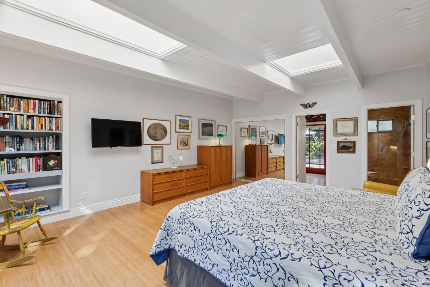 1030 Yell Road Glen Ellen, CA 95442 - Photo 41 of 73 a bedroom with a bed and a flat screen tv