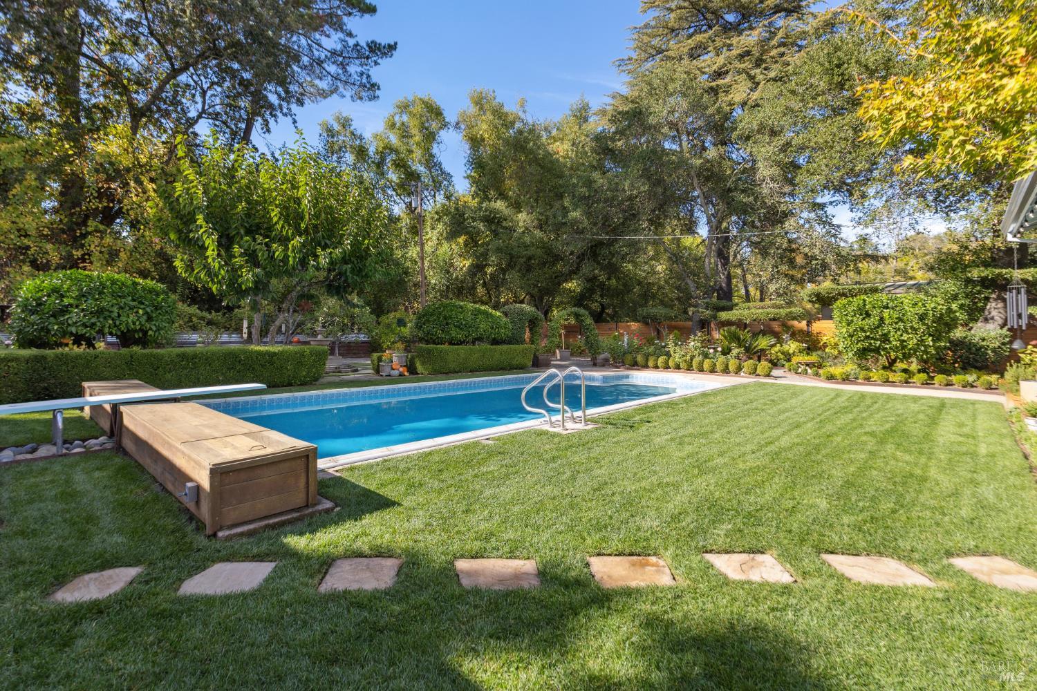 1030 Yell Road Glen Ellen, CA 95442 - Photo 44 of 73 Large, in-ground pool with diving board, automatic cover.