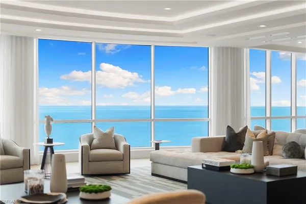 a living room with furniture