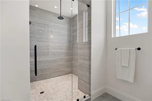a bathroom with a shower
