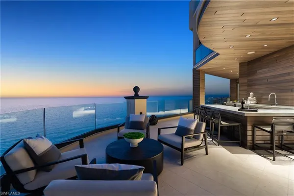 a outdoor living space with furniture