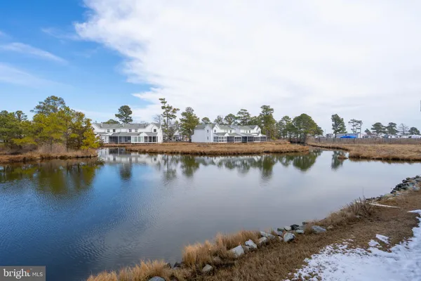 a view of a lake with houses