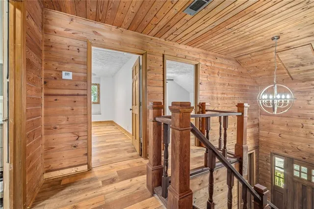 a view of entryway with wooden floor