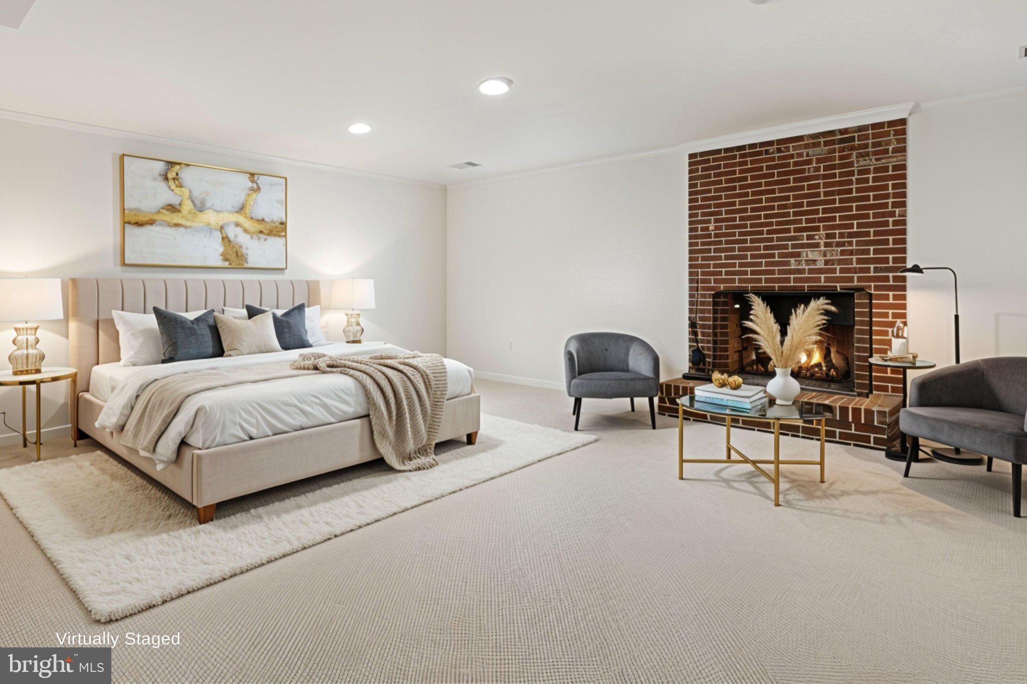 2025 Mock Orange Court Reston, VA 20191 - Photo 38 of 51 Basement Fireplace/Bedroom