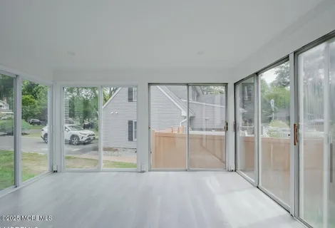 a view of a wooden deck