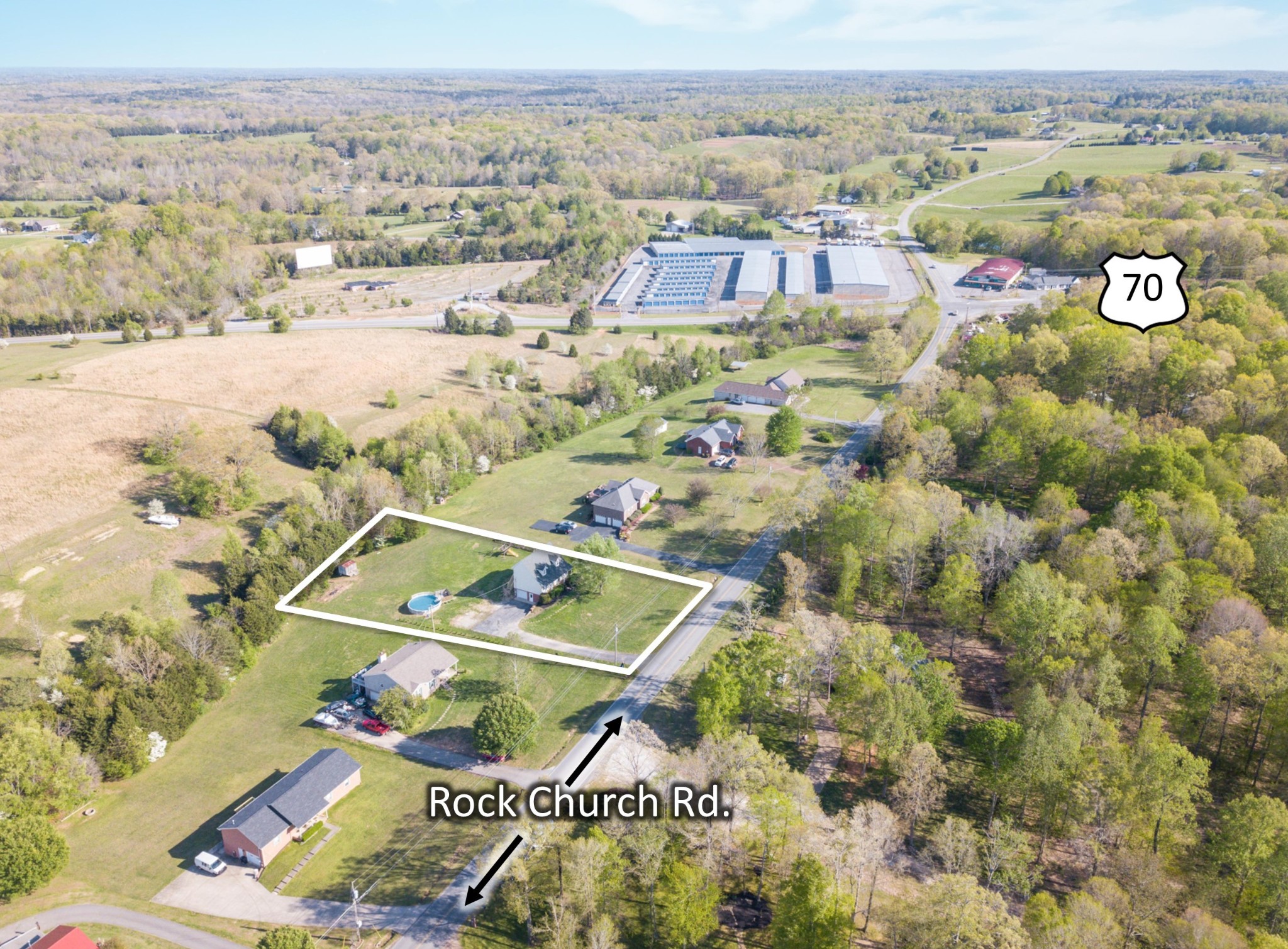 1032 Rock Church Road Dickson, TN 37055 - Photo 42 of 43 an aerial view of residential houses with outdoor space