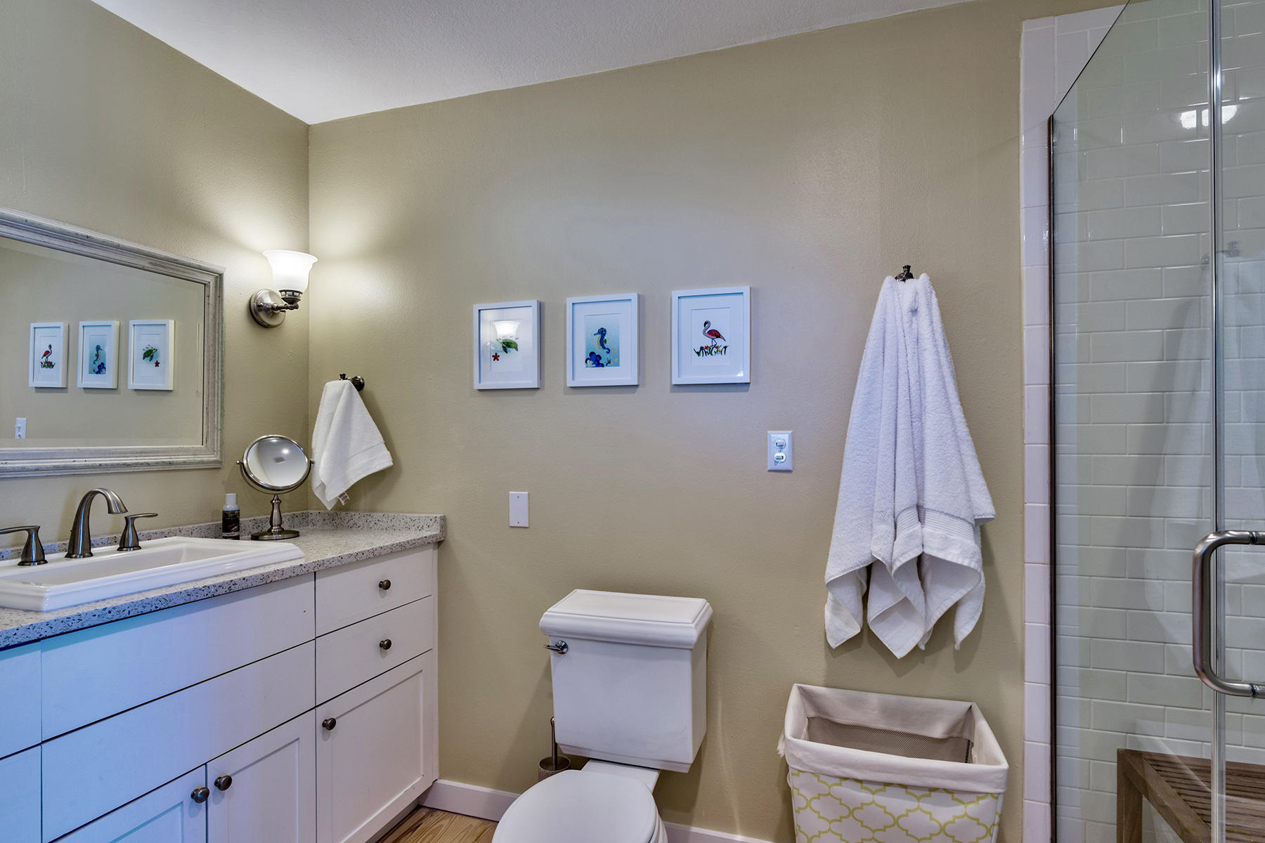 637 Eastern Lake Road Santa Rosa Beach, FL 32459 - Photo 12 of 25 a bathroom with a sink vanity mirror and toilet