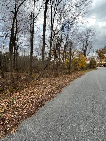 a view of road and trees