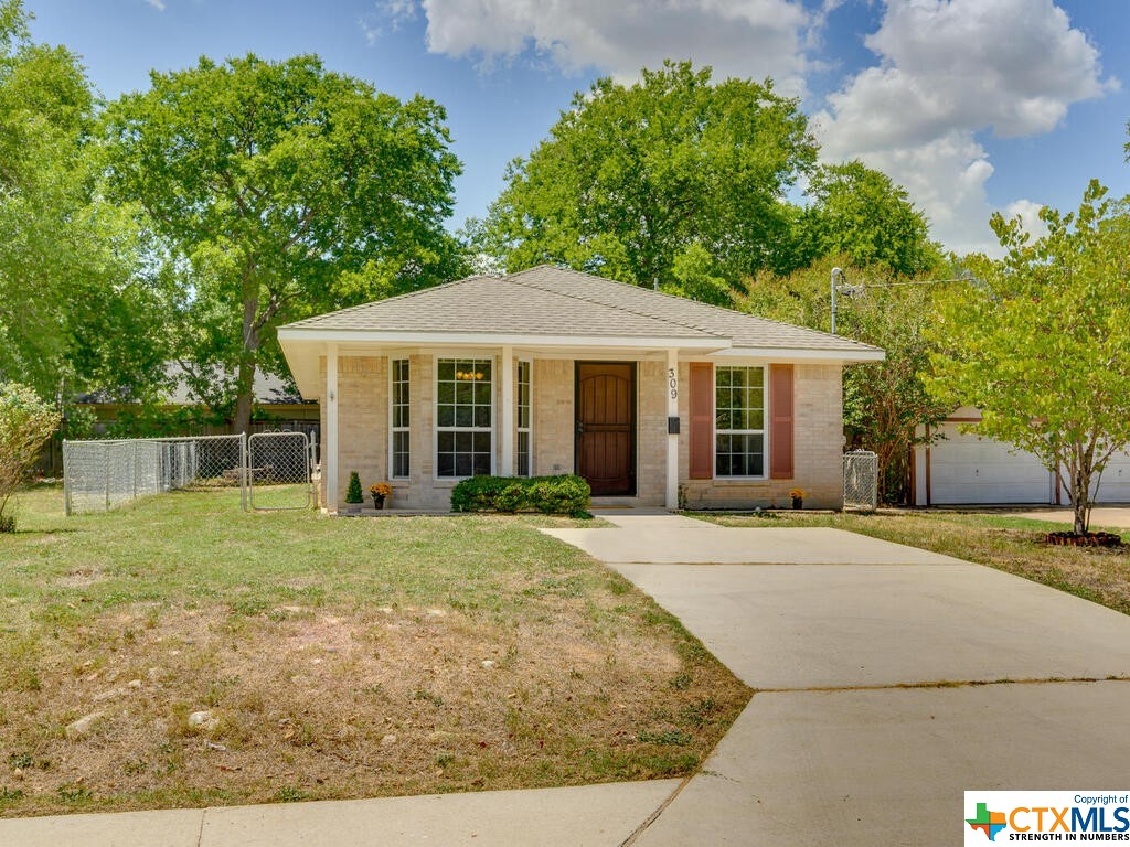 309 Ellis Street San Marcos, TX 78666 - Photo 1 of 1 a front view of a house with a yard and trees