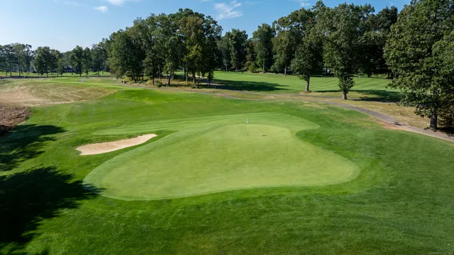 a view of a golf course with a play ground