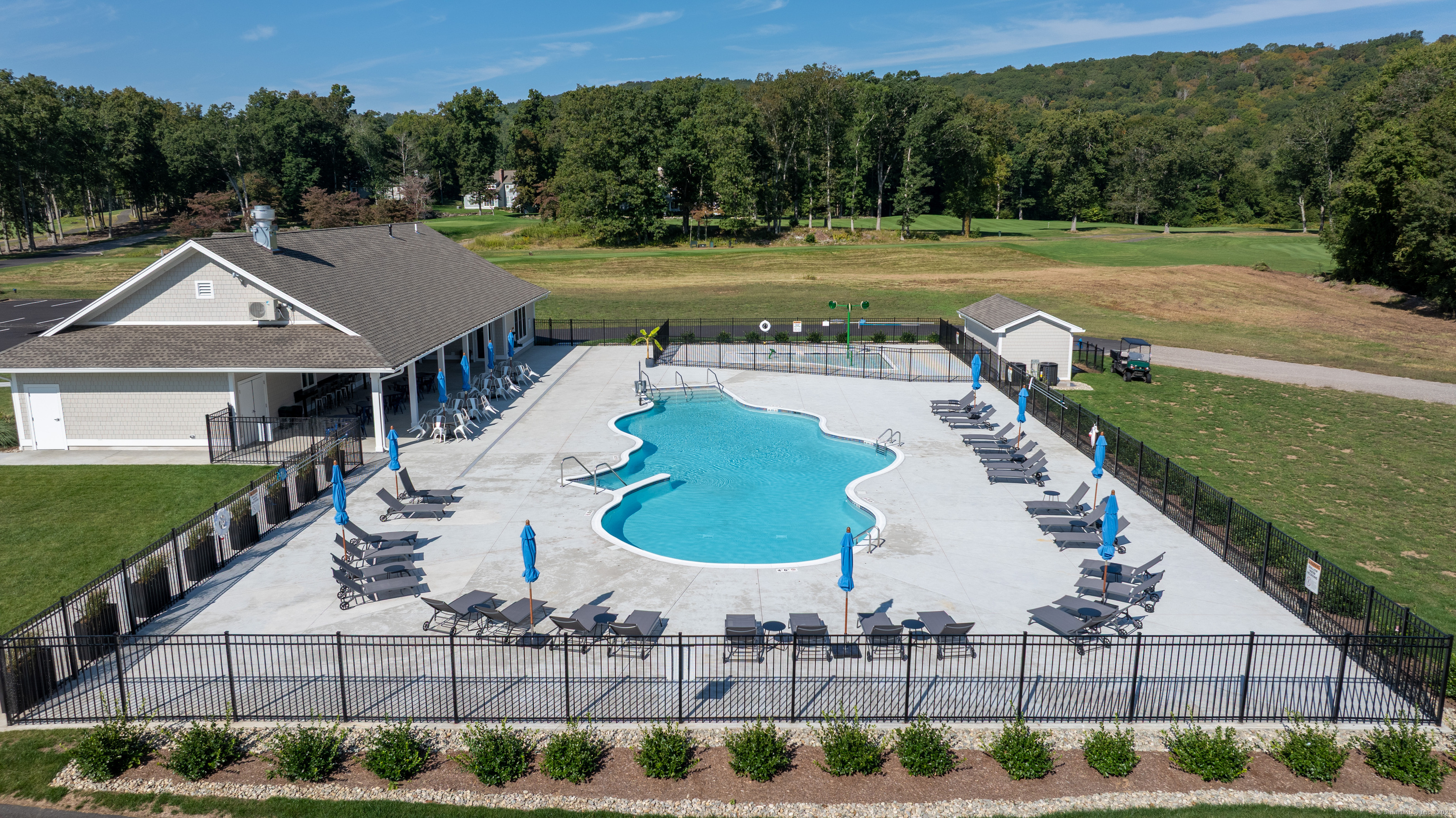 703 Fox Hopyard Road East Haddam, CT 06423 - Photo 28 of 38 a view of a swimming pool with a yard and plants