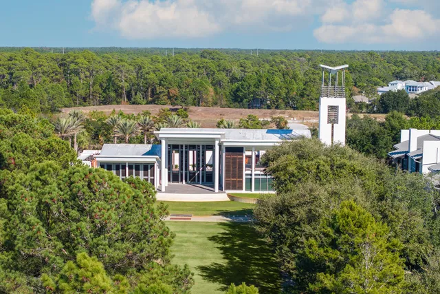 a view of a terrace with furniture