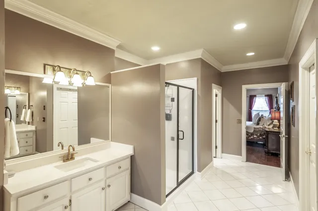 a kitchen with a stove and a microwave