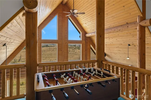 a backyard of a house with seating space