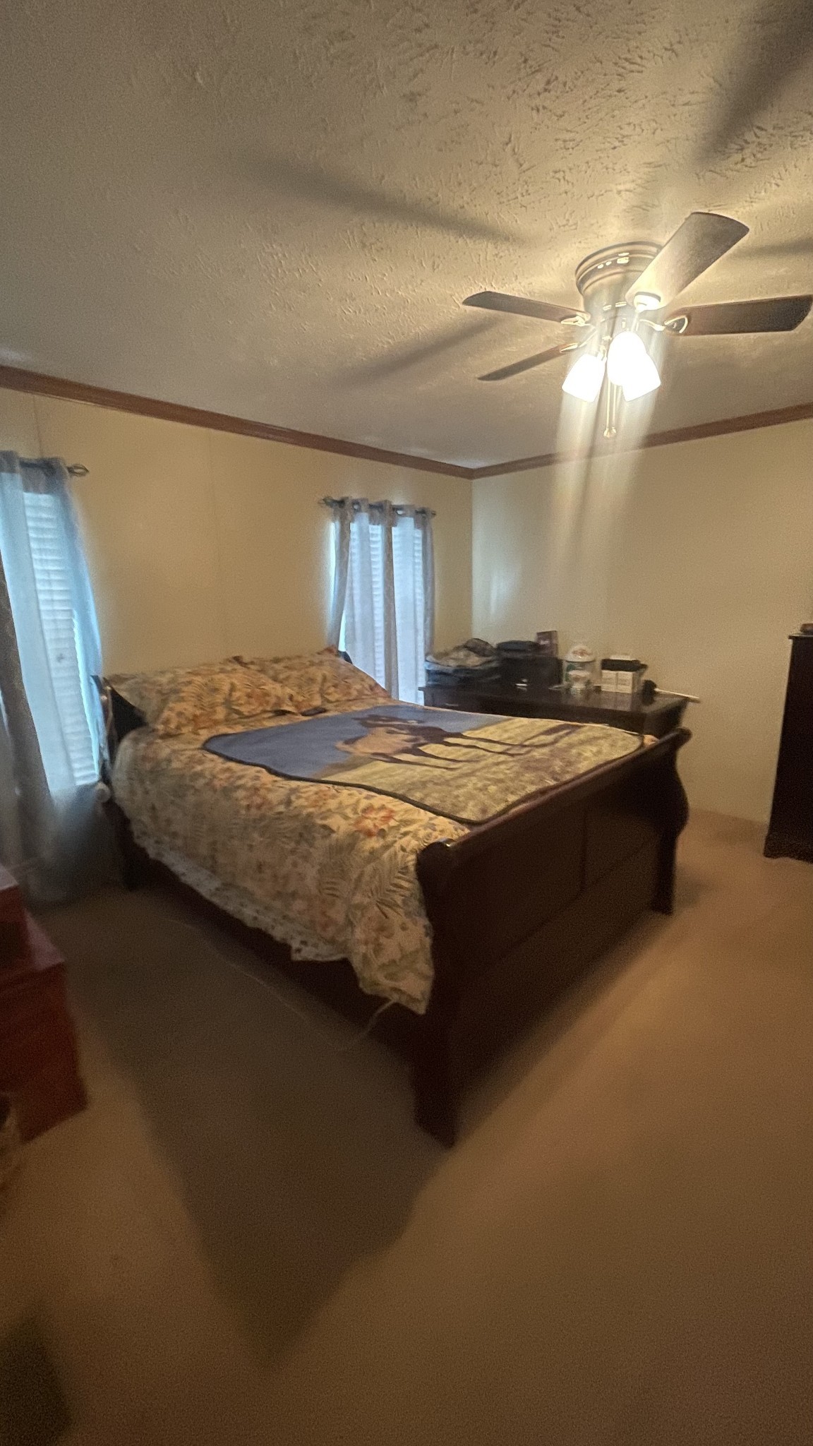 75 Snell Road Ethridge, TN 38456 - Photo 23 of 51 a bedroom with a bed and a chandelier