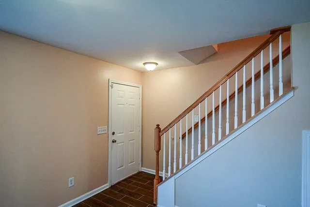 a view of an entryway with staircase