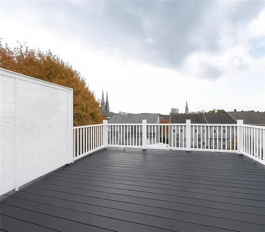 a view of deck with a chair