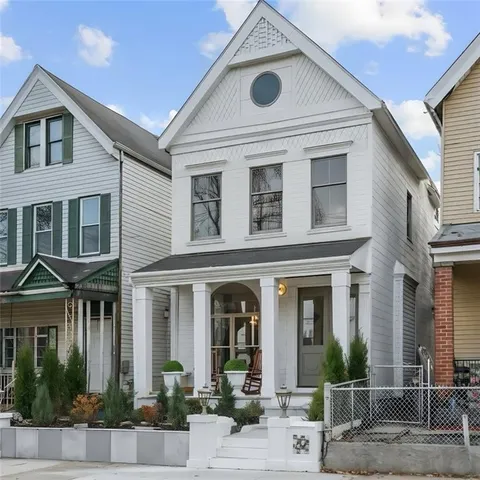 a front view of a house