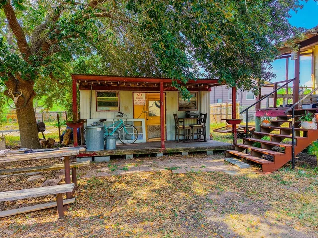 a view of a car park in front of a building