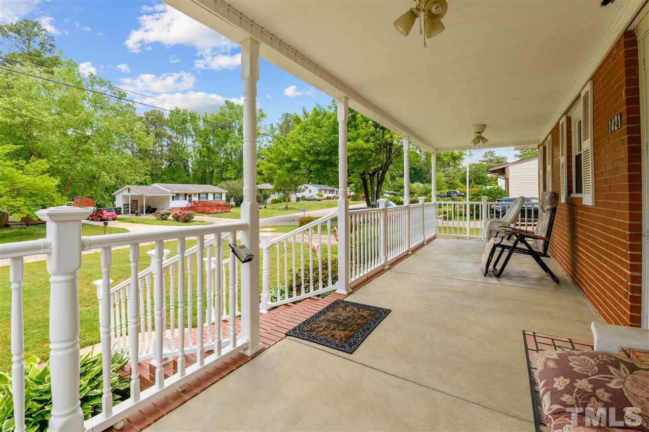 The front porch is truly a ROCKING CHAIR PORCH! Wonderful way to meet and greet your friends and neighbors.