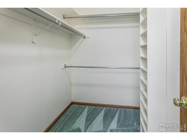 a view of small space with racks on the wall