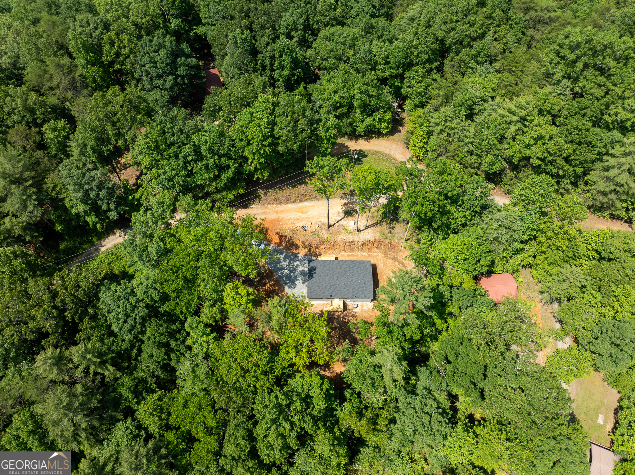 134 Double Line Road Ellijay, GA 30540 - Photo 8 of 33 an aerial view of residential house with outdoor space and trees all around