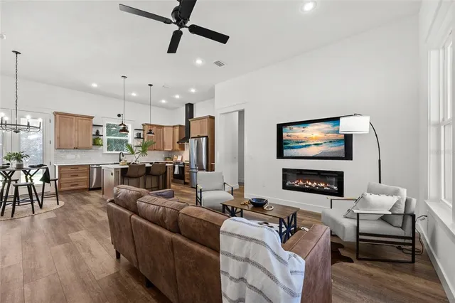 a room with a desk and chair