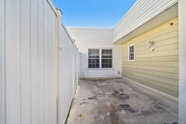 a view of a backyard with door