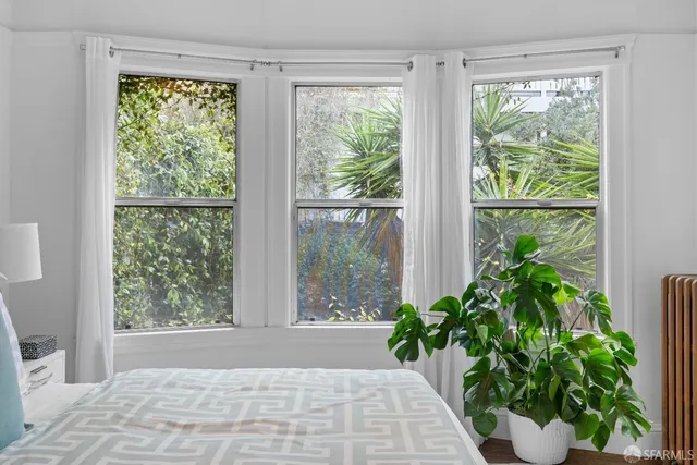 a view of a patio with couches and a potted plant on a table