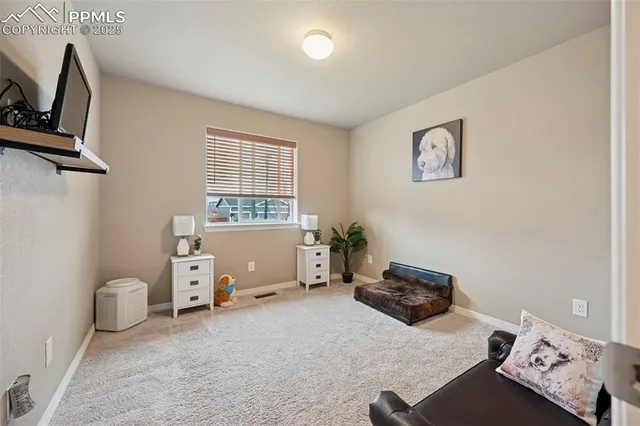 a bedroom with furniture and a window