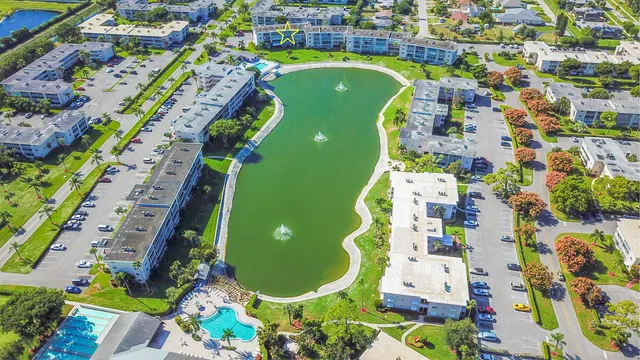 aerial view of a house with a swimming pool
