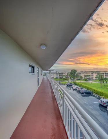 a view of balcony with city