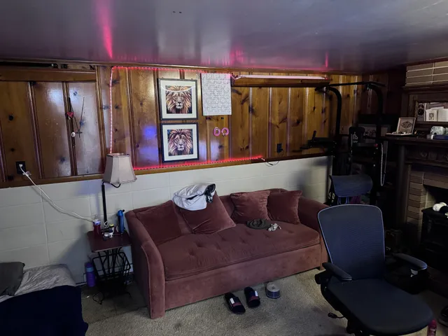 a living room with furniture