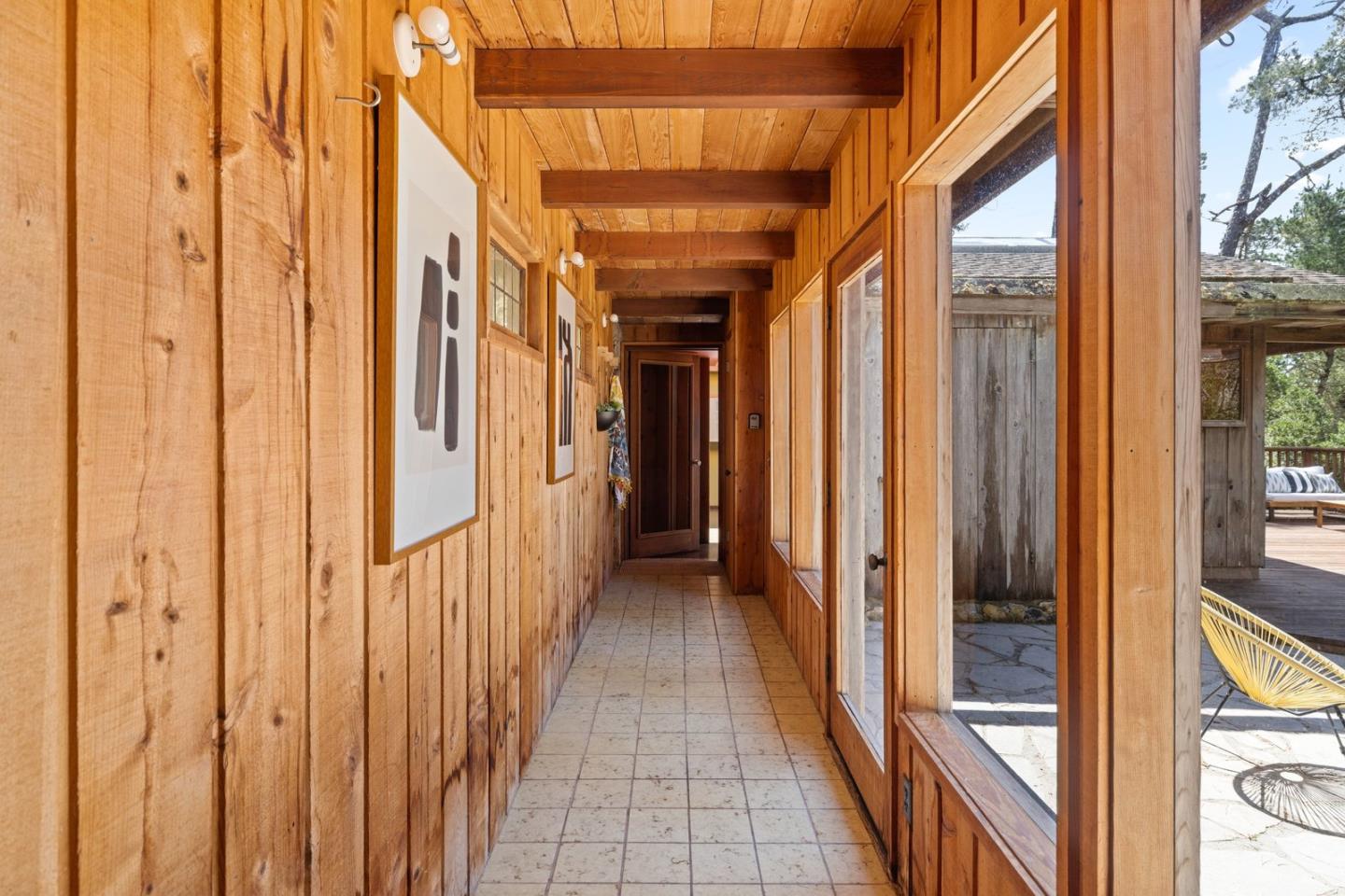 73 Mt Devon Road Carmel Highlands, CA 93923 - Photo 54 of 88 a view of a hallway with wooden floor and entryway