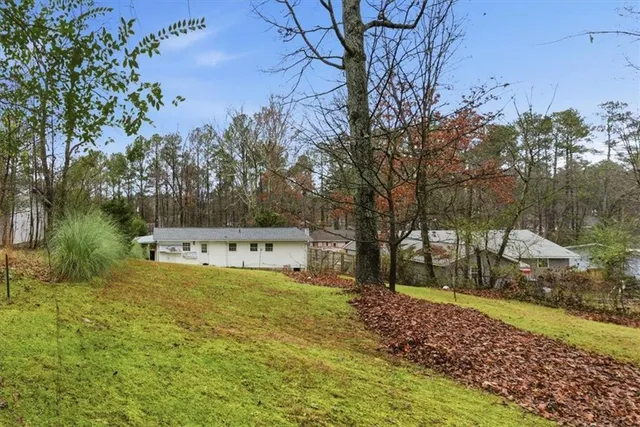 a view of backyard with tree