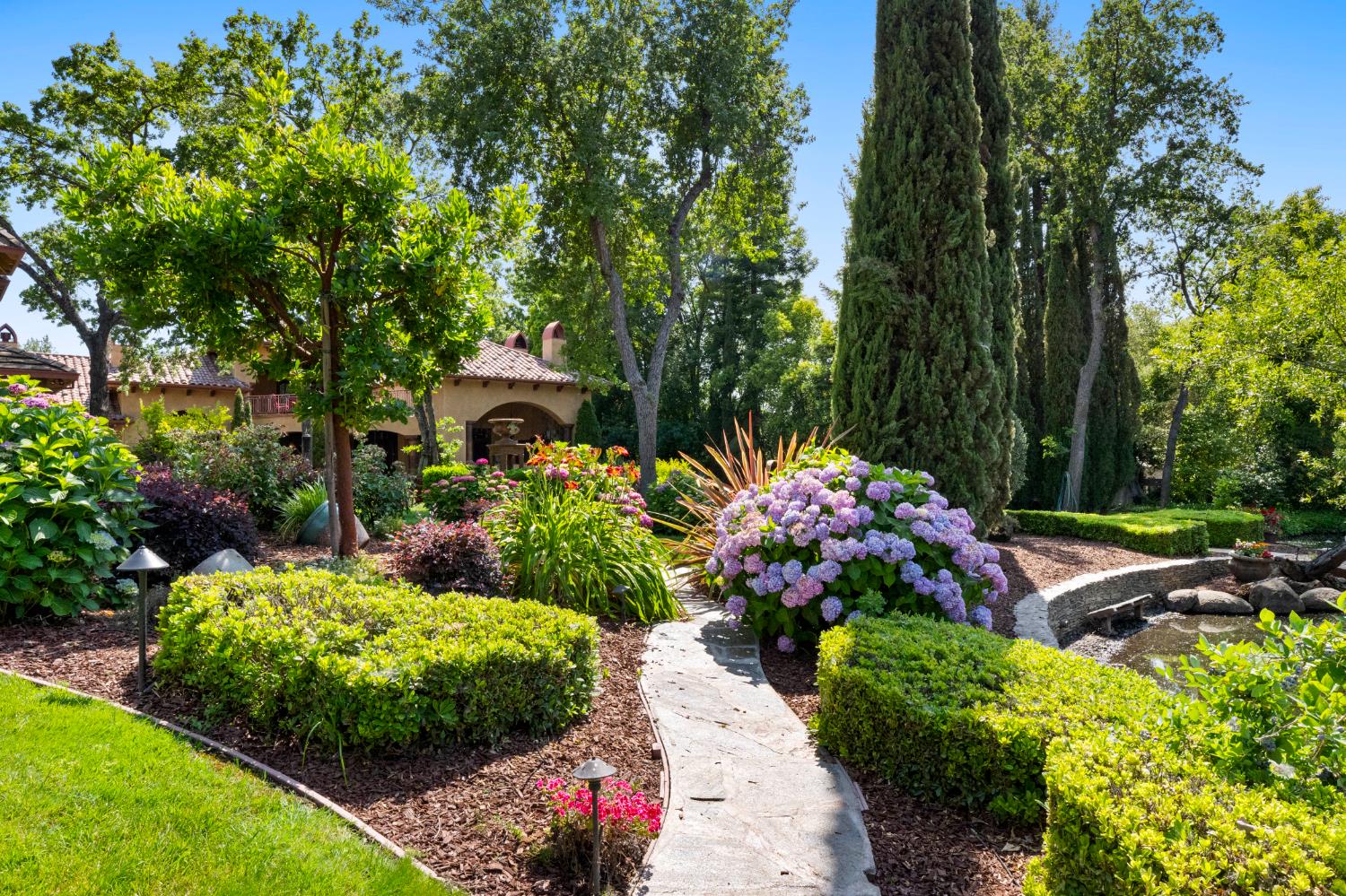 9345 King Road Loomis, CA 95650 - Photo 74 of 99 a view of a garden with flowers and trees