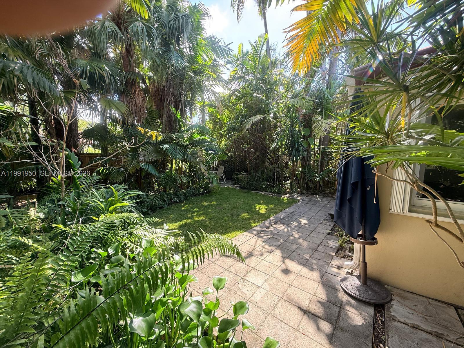 720 Northeast 75th Street Miami, FL 33138 - Photo 28 of 36 a view of backyard with potted plants and large trees