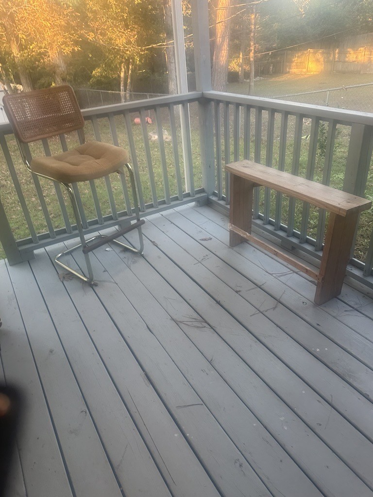 304 Jill Street Conroe, TX 77303 - Photo 24 of 35 a balcony with wooden floor