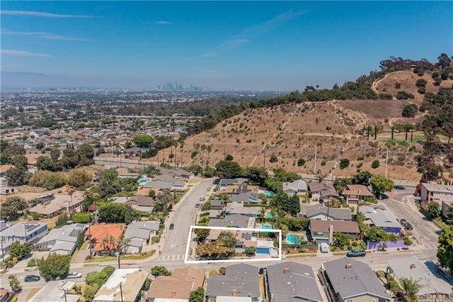 an aerial view of a house