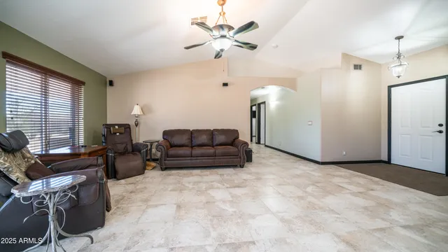 a living room with furniture