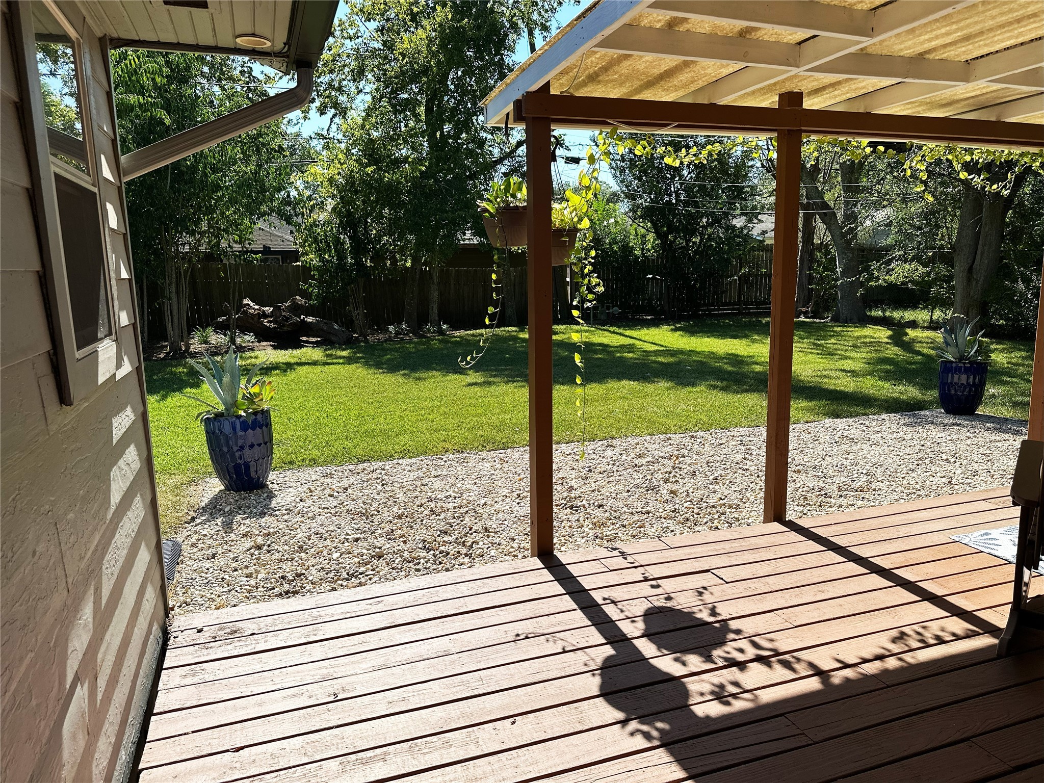 4821 Hummingbird Street Houston, TX 77035 - Photo 45 of 45 a view of a wooden deck and a yard
