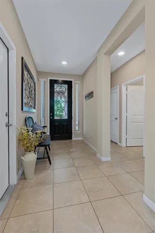 a view of a entryway of a house