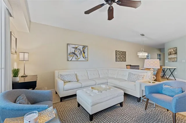 a living room with furniture