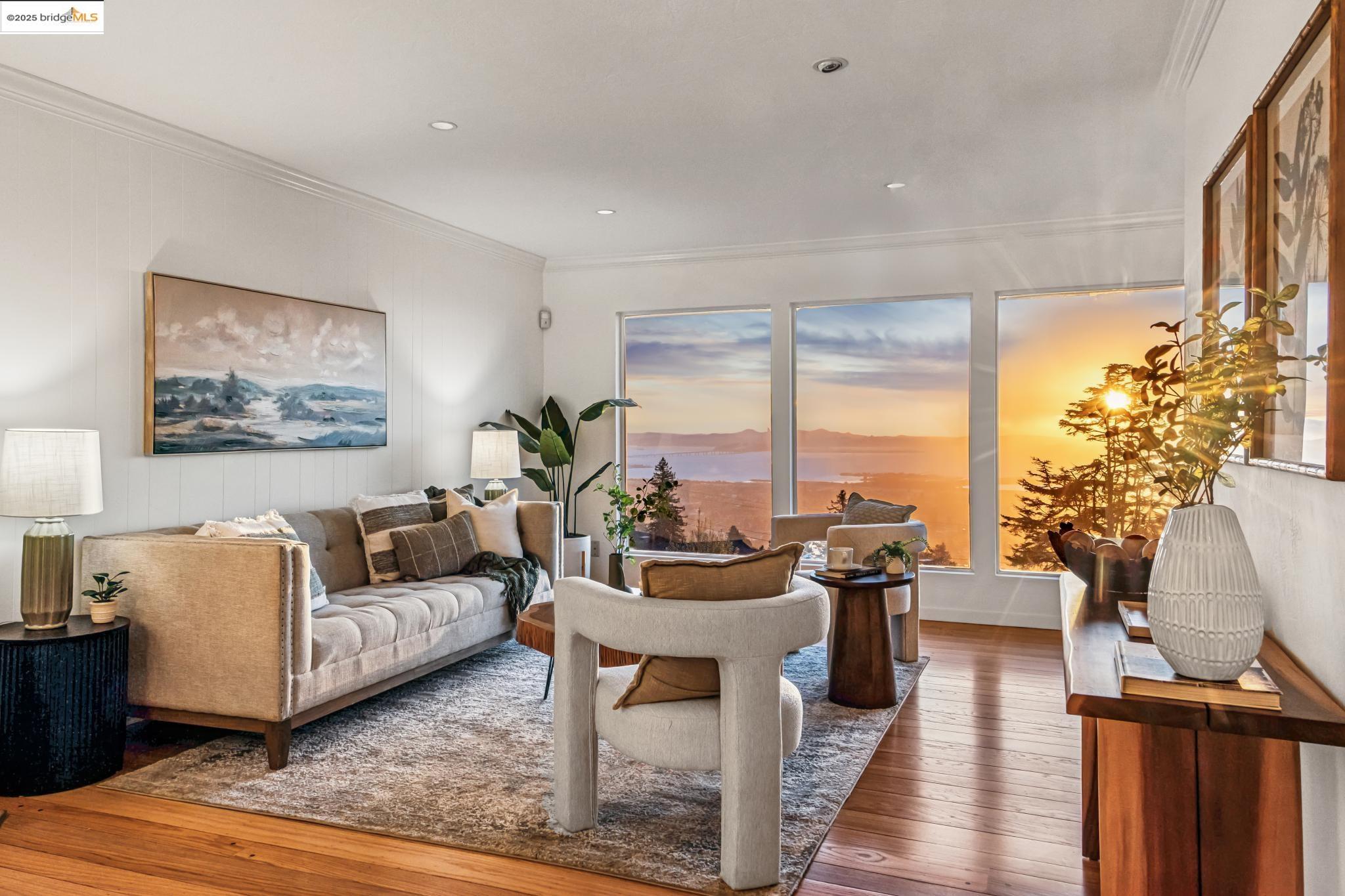 946 Creston Road Berkeley, CA 94708 - Photo 3 of 44 a living room with furniture and a large window