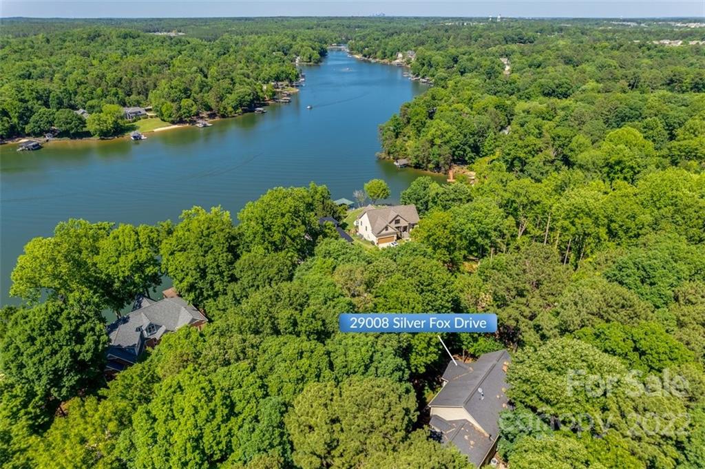 29008 Silver Fox Drive Tega Cay, SC 29708 - Photo 46 of 48 an aerial view of a houses with a yard and lake view