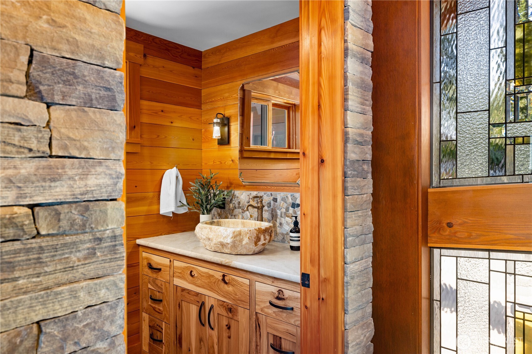 560 Cronquist Road Allyn, WA 98524 - Photo 6 of 39 a bathroom with a sink and a mirror