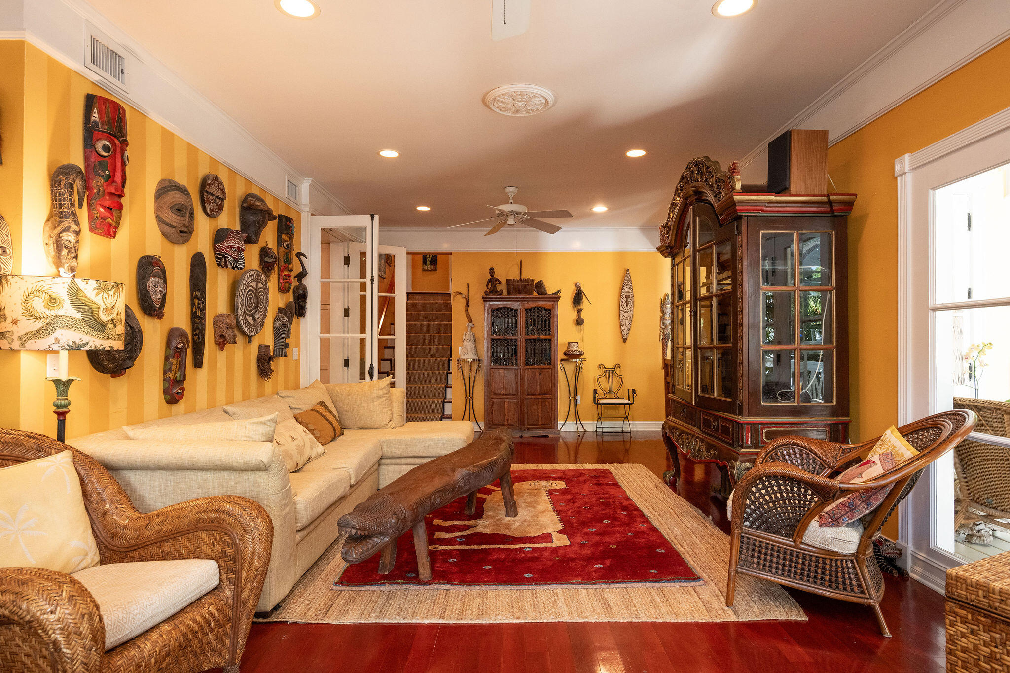 600 Elizabeth Street Key West, FL 33040 - Photo 19 of 89 Living Room & Staircase to Guest Rooms